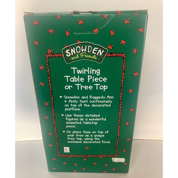 Vintage 9” Christmas Tree Topper Snowden & Friends Raggedy Anne & Andy - Picture 2 of 6